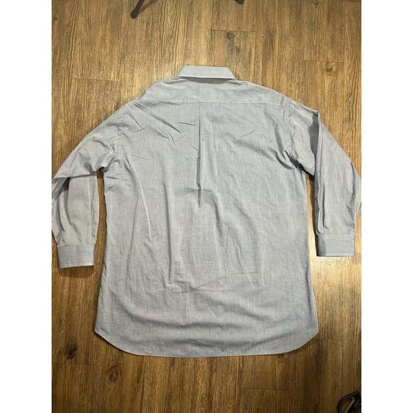 Gitman Bros Shirt Mens Blue Chambray Long Sleeve Pocket Preppy USA Sz 19-34 Big - Picture 8 of 10